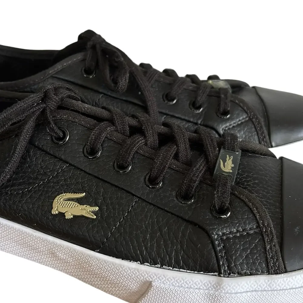 Lacoste Black Leather Sneakers Women’s Clean Girl Minimalist Streetwear